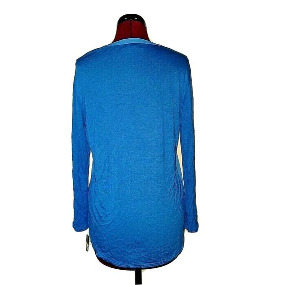 INC International Concepts Womens Top Size Petite Medium Blue Mixed Mate… - Picture 2 of 7